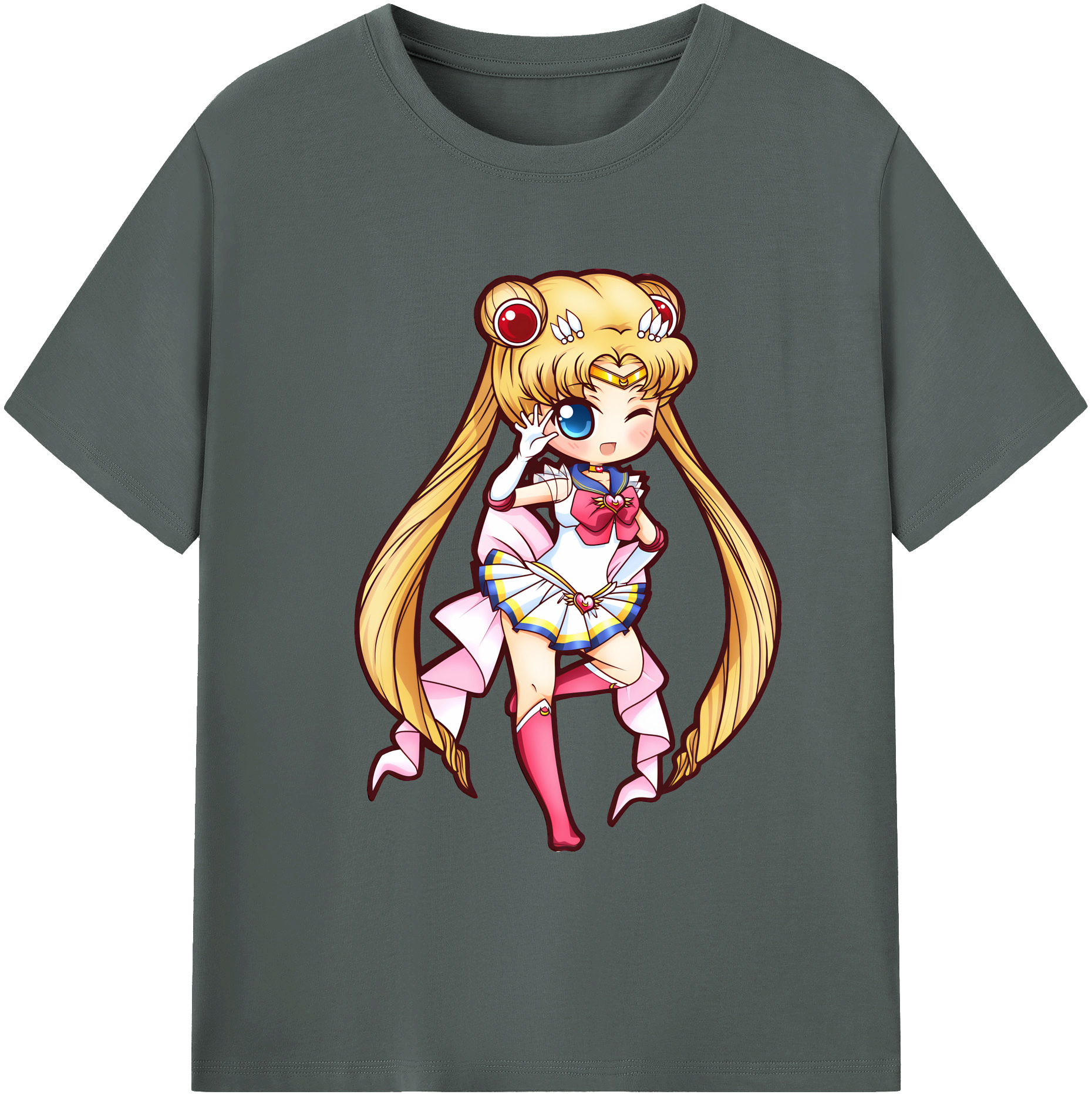 （画像用） 美少女戦士セーラームーン 月野 うさぎ つきの うさぎ Sailor Moon Tsukino Usagi 綿100％ メンズ半袖Tシャツ｜肌触りやわらか＆通気性